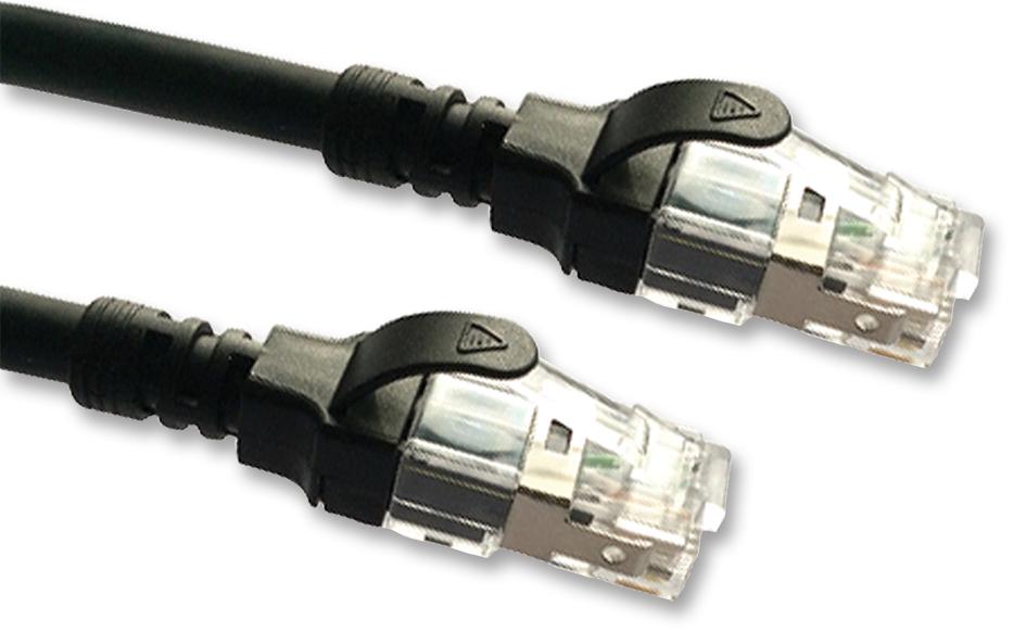 2996AS-0.5BK PATCH LEAD, CAT6A, BLACK, 0.5M VIDEK