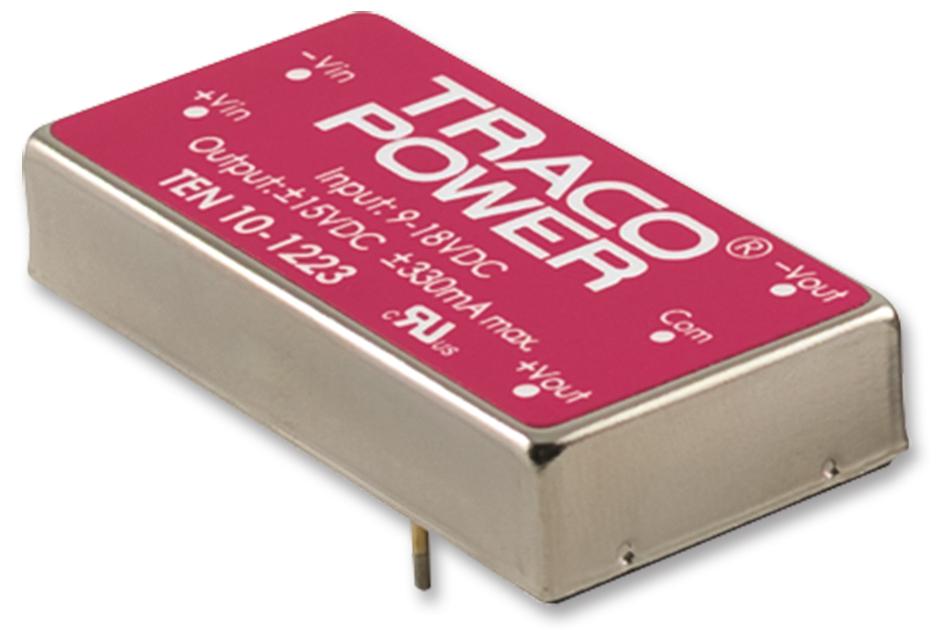 TEN 10-1223 DC-DC CONV, ISO POL, 2 O/P, 0.33A, 15V TRACO POWER