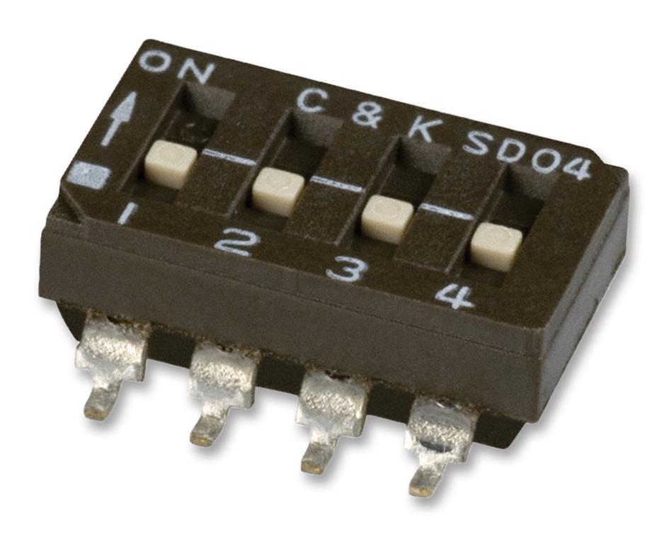 SD04H0SB SWITCH DIP TAPE SEALED 4POS C&K COMPONENTS