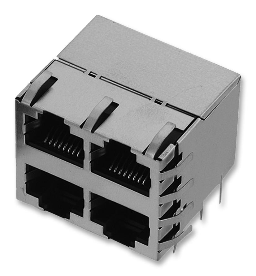 615032243321 CONN, RJ45, JACK, SHLD, 2X2 PORT, 8P8C WURTH ELEKTRONIK