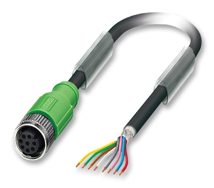 SAC-8P- 5,0-PUR/M12FS SH SENSOR CABLE, 8POS, M12 SOCKET, 5M PHOENIX CONTACT