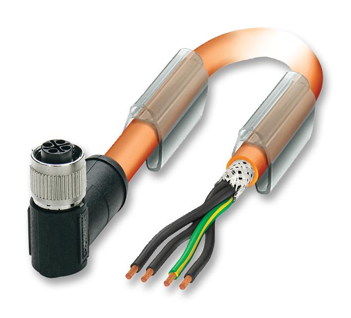 SAC-4P-FRS/ 1,5-PUR PE SH SCO SENSOR LEAD, M12 R/A SKT, 4POS, ORANGE PHOENIX CONTACT