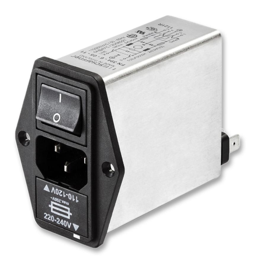 FN1394-6-05-11 FILTER, EMI, 7.2A, 250VAC, QC SCHAFFNER