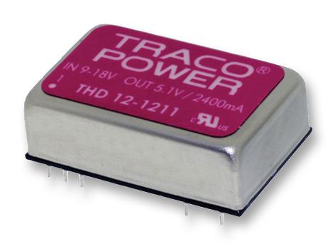 THD 12-1211 DC-DC CONVERTER, 5.1V, 2.4A, DIP TRACO POWER