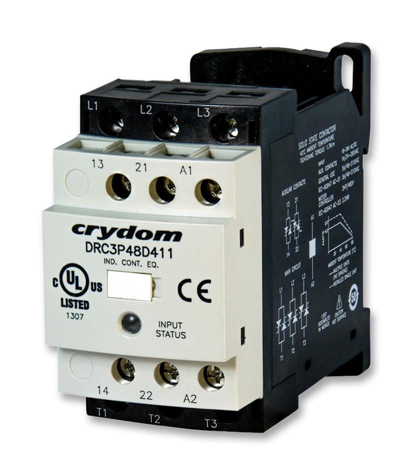 DRC3P48D400R2 SSR, CONTACTOR, 530VAC, 7.6A, DIN RAIL SENSATA/CRYDOM