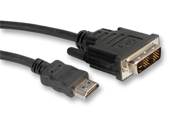 11.04.5553 DVI CABLE, DVI PLUG-HDMI PLUG, 10M,BLACK ROLINE