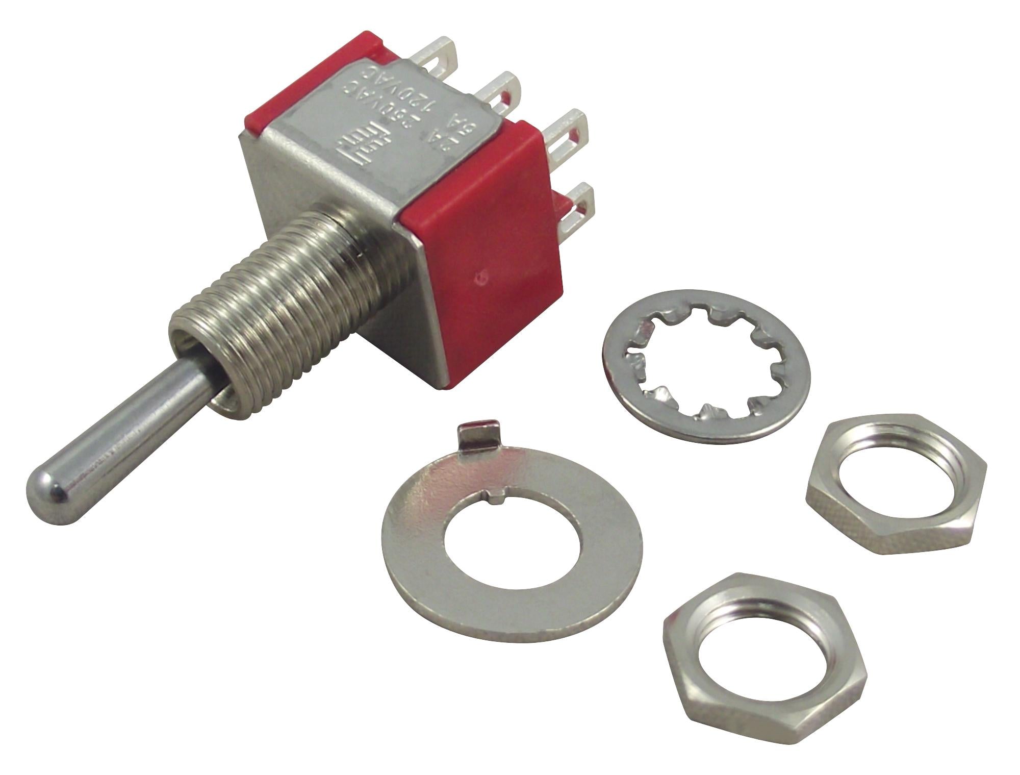 3-1825139-9 TOGGLE SWITCH, SP3T, 5A, 120V ALCOSWITCH - TE CONNECTIVITY