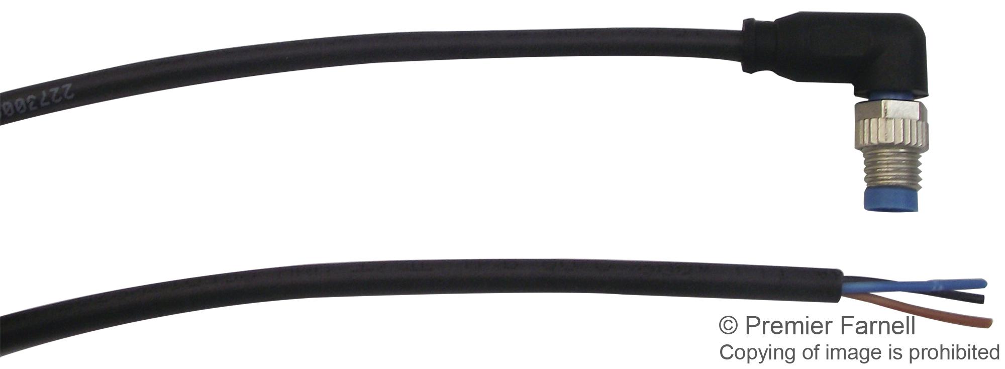 2273008-1 SENSOR CORD, 3P, M8 PLUG-FREE END, 1.5M TE CONNECTIVITY