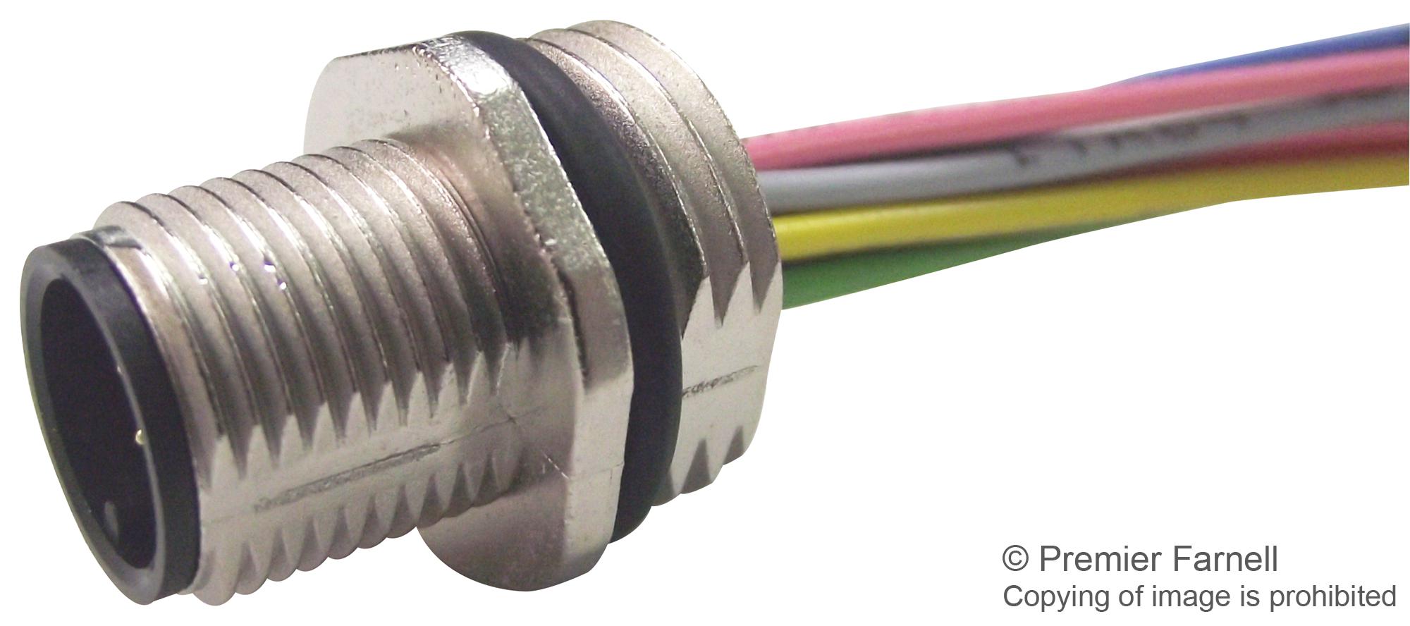 5-2271134-2 SENSOR CONNECTOR, M12, PLUG, 8POS, PANEL TE CONNECTIVITY