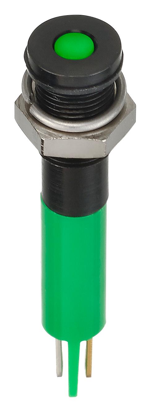 Q6F1BXXG24E LED INDICATOR, PANEL, 6MM, GREEN, 24VDC APEM