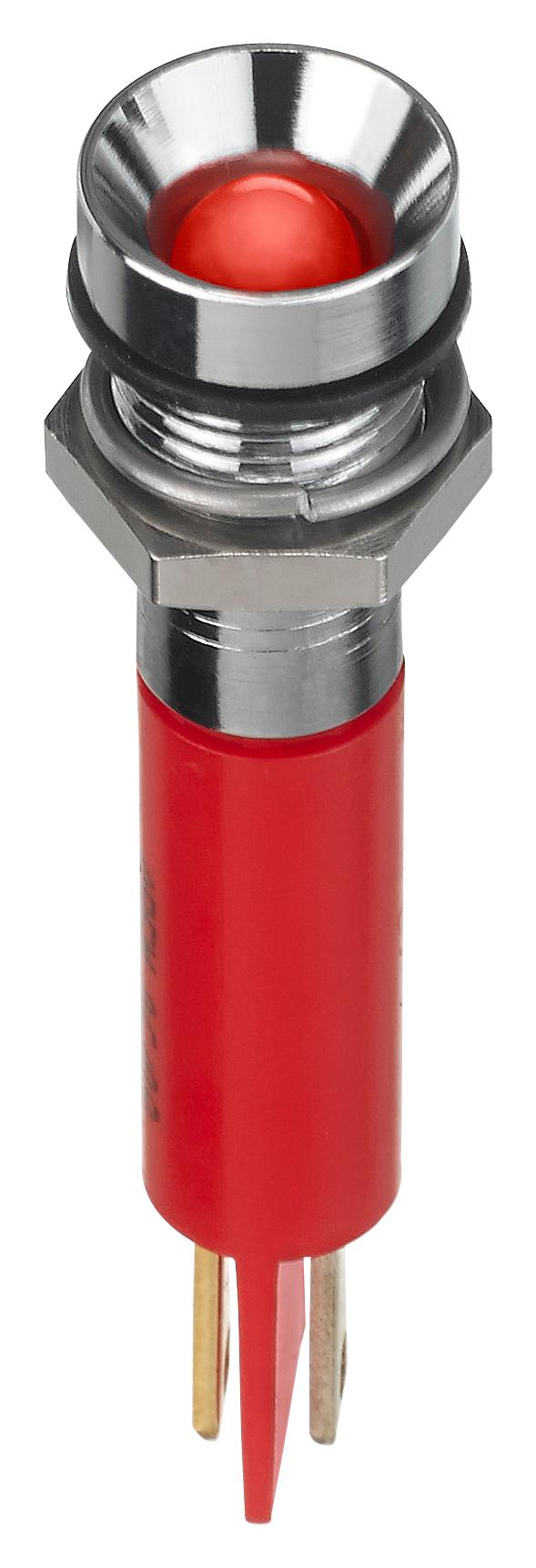 Q8R1CXXR12E LED INDICATOR, PANEL, 8MM, RED, 12VDC APEM