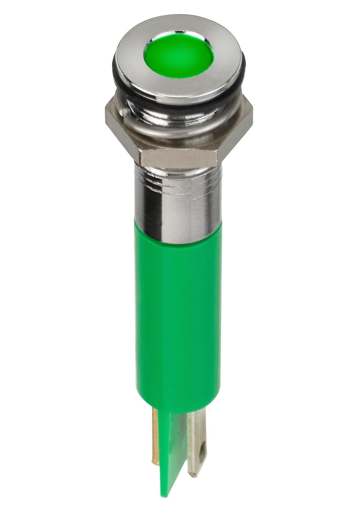 Q8F1CXXHG110E LED INDICATOR, PANEL, 8MM, GREEN, 110VAC APEM