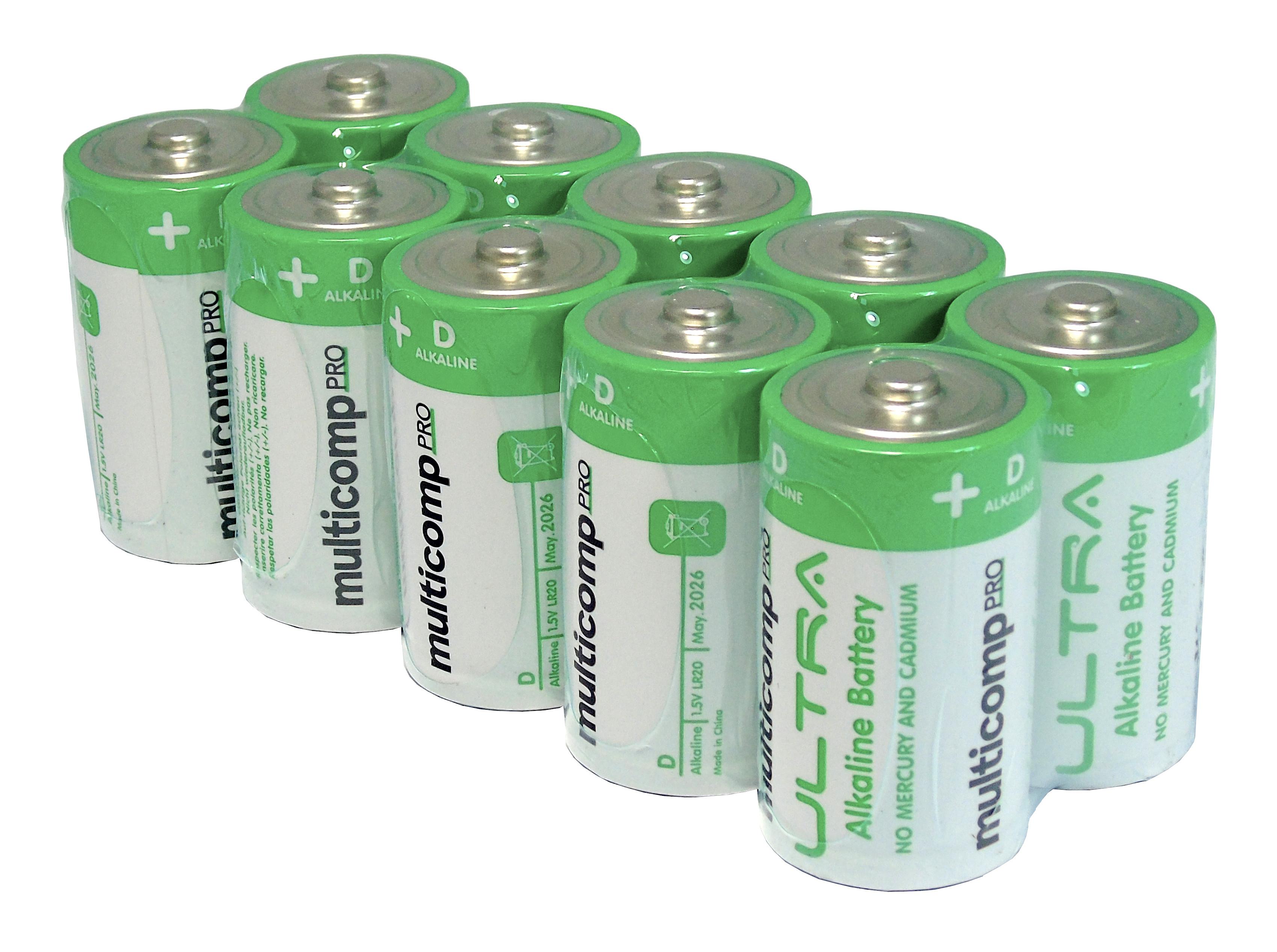PSG91116 ALKALINE BATTERY, 1.5V, D, 10PK MULTICOMP PRO