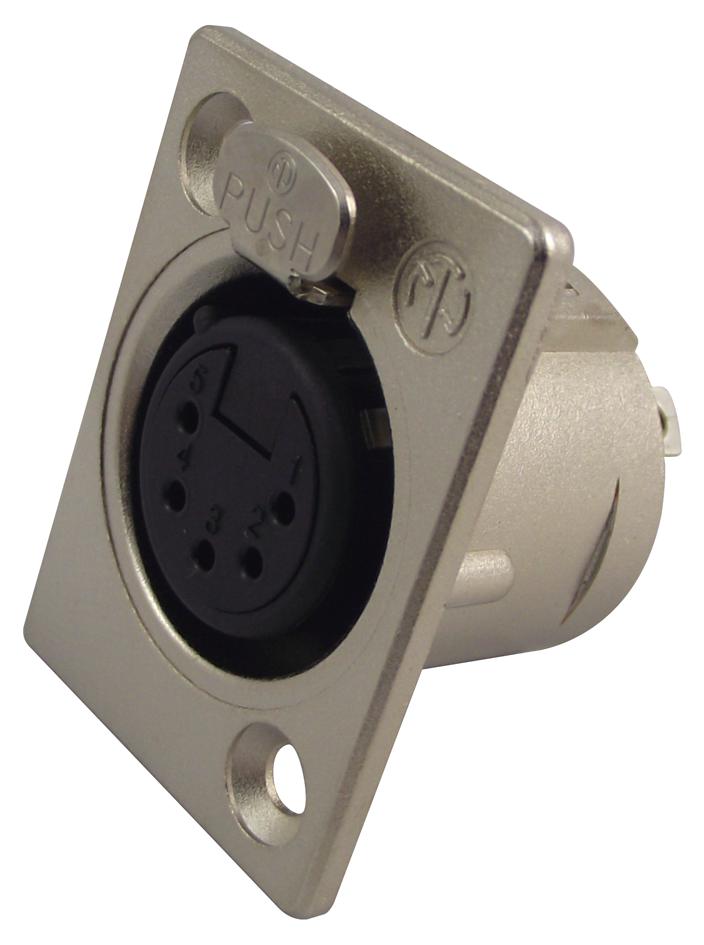 NC5FP1 SOCKET, XLR, PANEL, 5POLE NEUTRIK