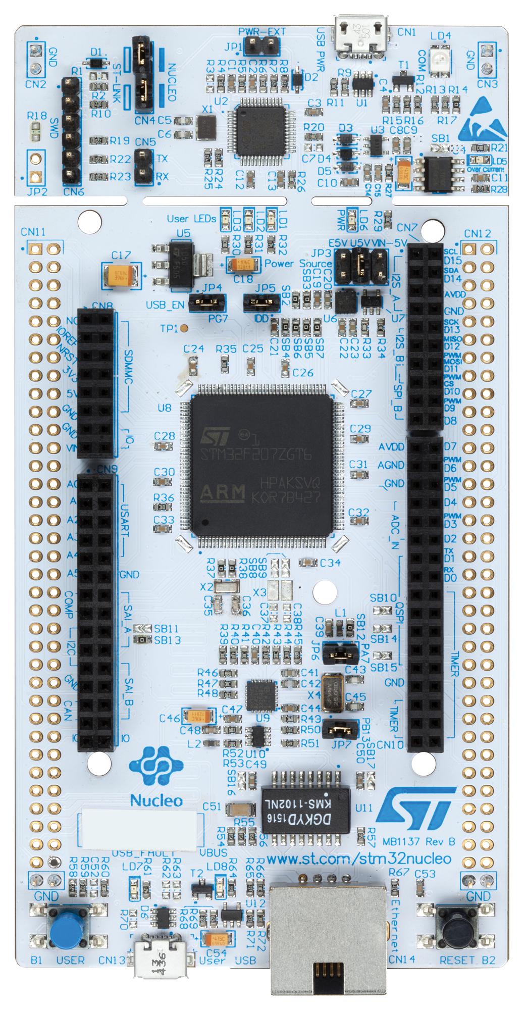 NUCLEO-F207ZG DEV BOARD, ARDUINO/MBED NUCLEO STMICROELECTRONICS