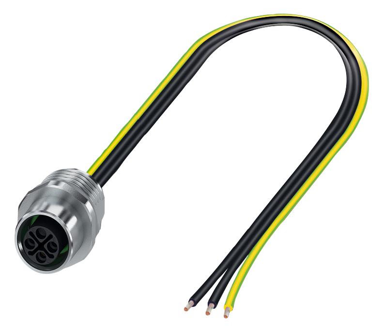1411654 SENS CORD, 2P+PE, M12 SKT-FREE END, 0.5M PHOENIX CONTACT