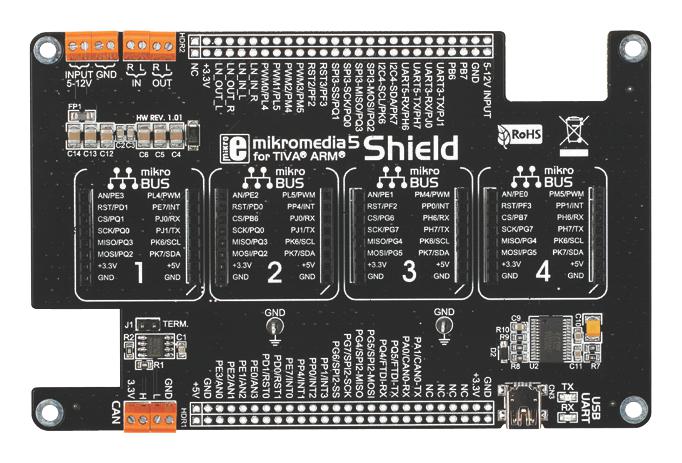 MIKROE-1529 ADD-ON BOARD, MIKROMEDIA 5 SHIELD MIKROELEKTRONIKA