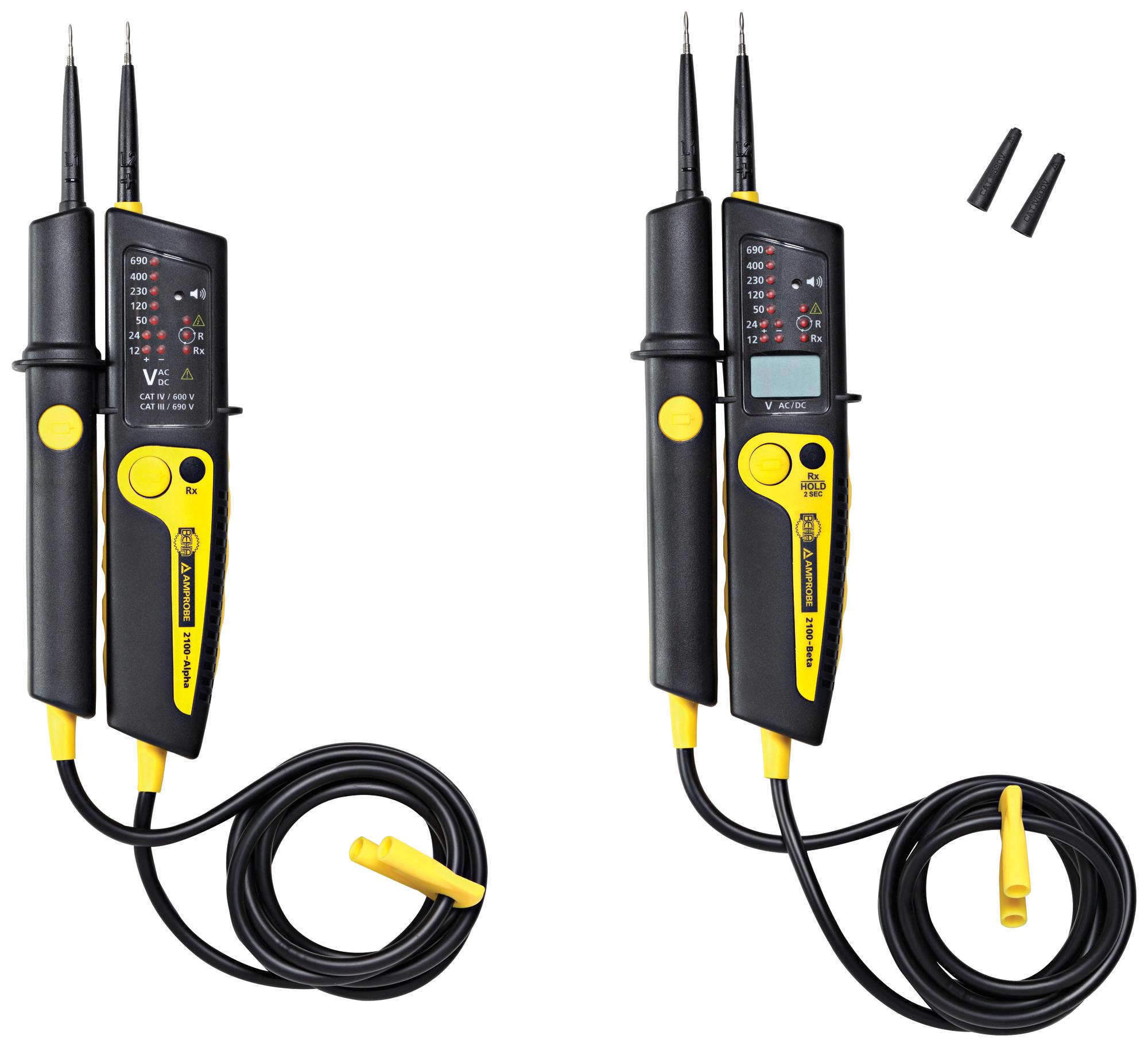 2X 2100-BETA + 1 FREE 2100-ALPHA VOLTAGE TESTER, 2-POLE, 12-690VAC/VDC BEHA-AMPROBE