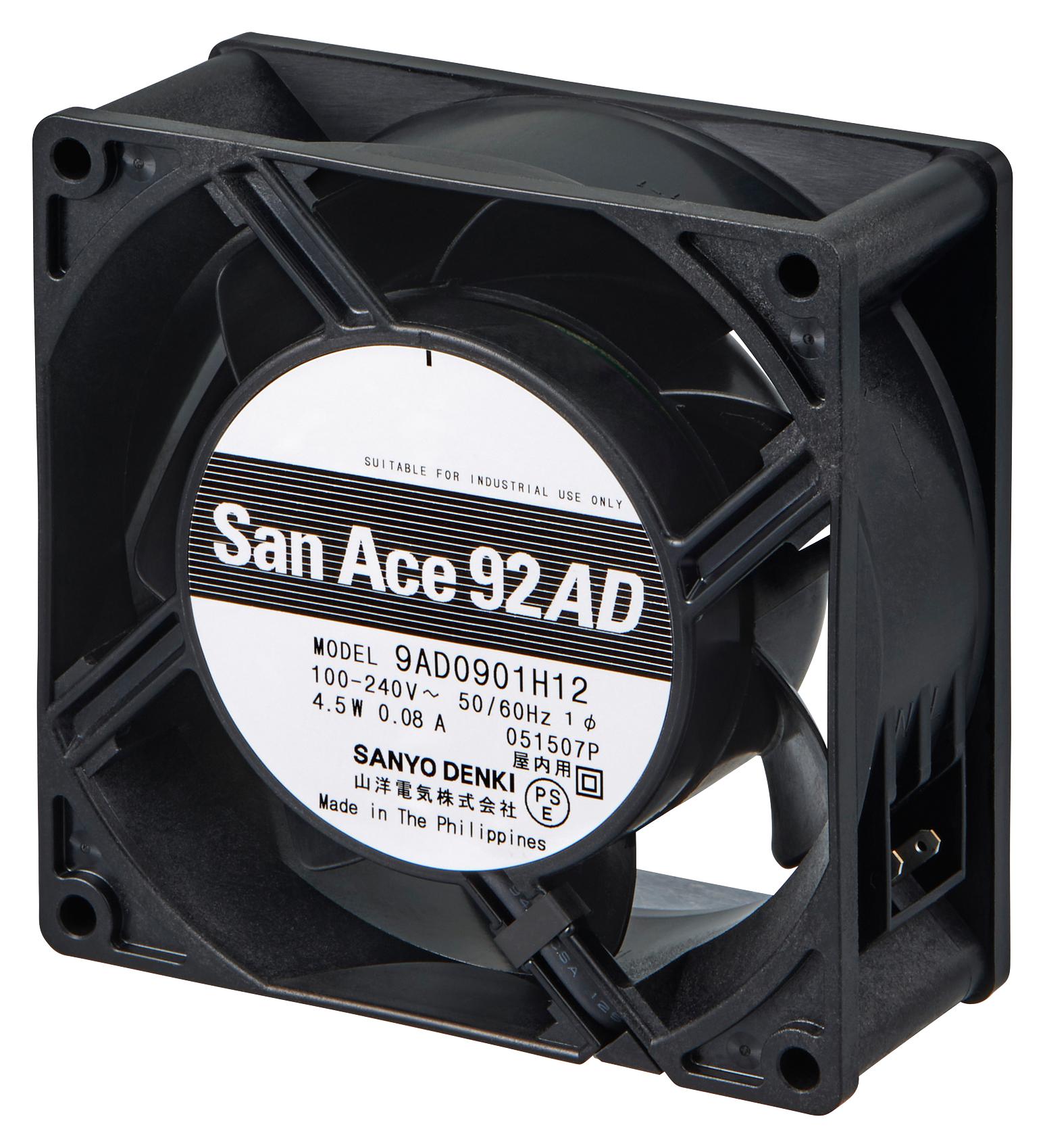 9AD0901M121 AXIAL FAN, 92MM, 240VAC, 41.7CFM, 33DBA SANYO DENKI