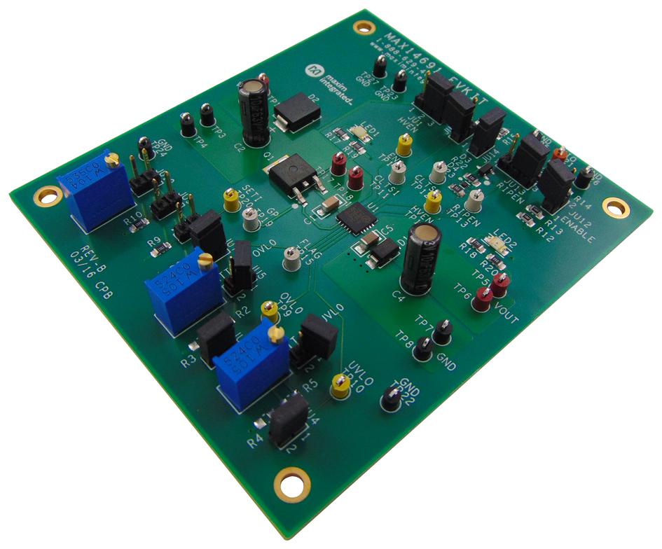 MAX14691EVKIT# EVALUATION BOARD, OV/UV/OC PROTECTION MAXIM INTEGRATED / ANALOG DEVICES