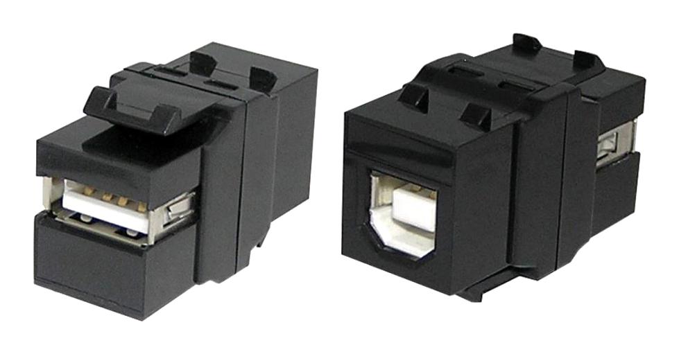 KCUABBKPM#24 USB KEYSTONE COUPLER, 2.0, TYP A-B RCPT TUK