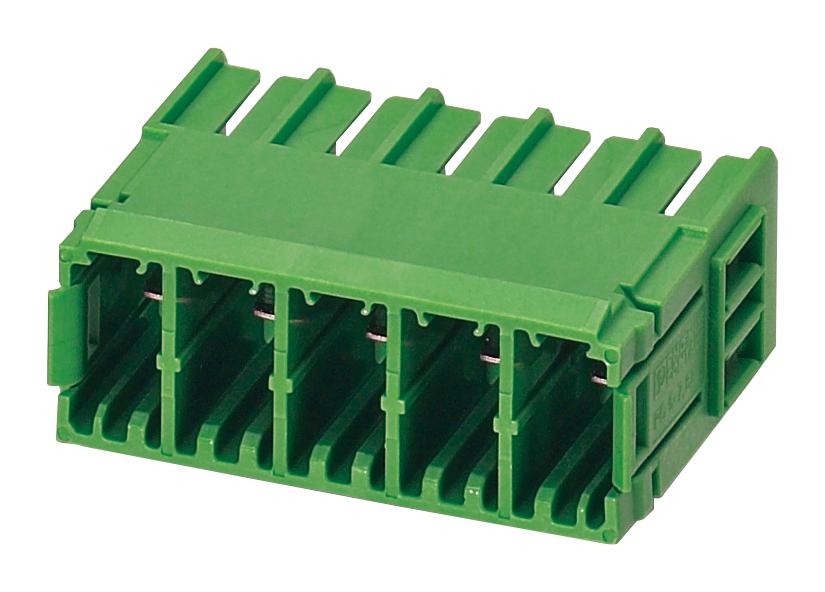 PC 5/ 3-G-7,62 TERMINAL BLOCK, HEADER, 3POS, R/A, GREEN PHOENIX CONTACT