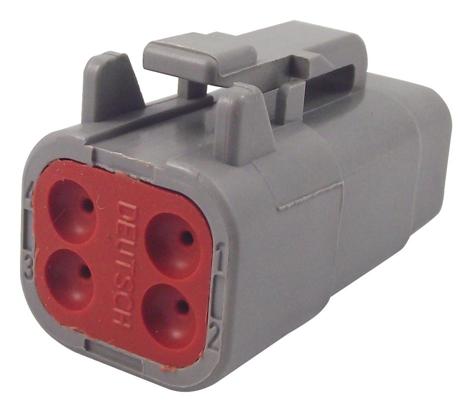 DTM06-4S AUTOMOTIVE CONN HOUSING, PLUG, 4POS DEUTSCH - TE CONNECTIVITY