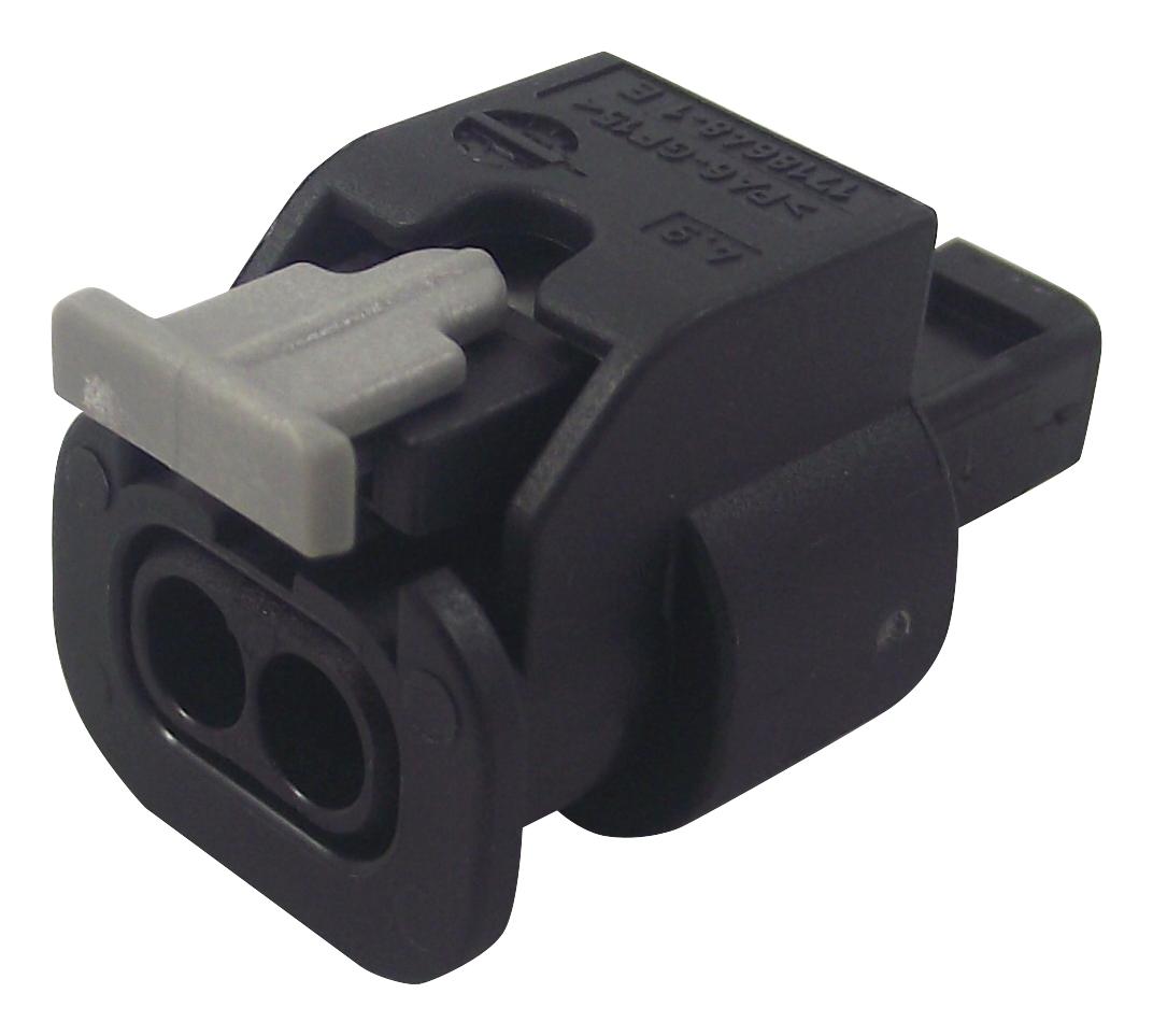 1-1718643-1 RECEPTACLE HOUSING, 2POS, NYLON, BLACK TE CONNECTIVITY