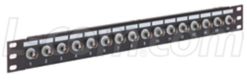 PR175B1675BLK COAXIAL RACK PANEL, BNC, 16PORT, 75R L-COM