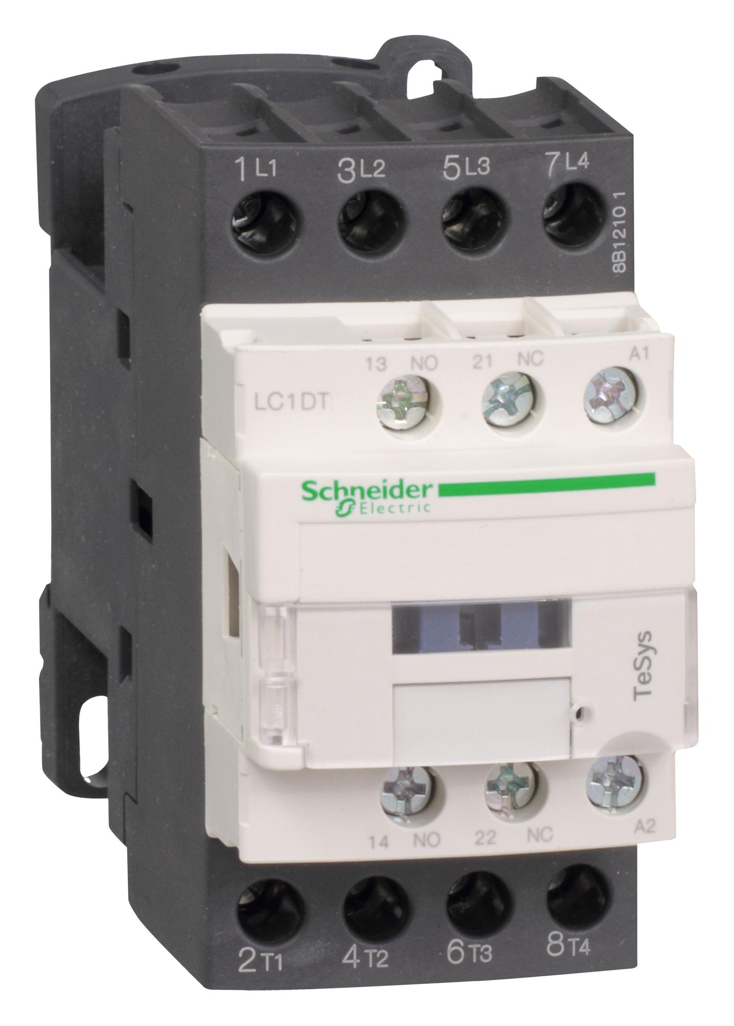 LC1DT40BL CONTACTOR, 4PST-NO, 24VDC, DIN RAIL SCHNEIDER ELECTRIC