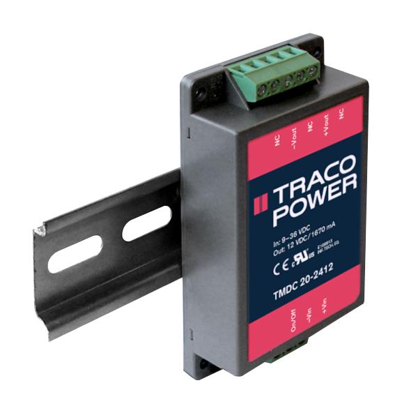 TMDC 20-4815 DC-DC CONVERTER, 24V, 0.835A, 20W TRACO POWER