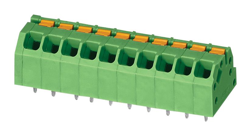 SPTAF 1/10-3,5-IL TB, WIRE TO BRD, 10POS, 24-16AWG, GREEN PHOENIX CONTACT