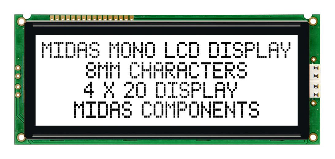 MC42008A6W-FPTLW DISPLAY, ALPHANUMERIC, WHITE MIDAS