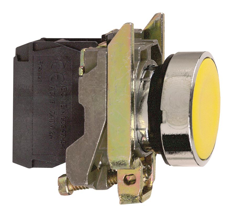 XB4BA51 PB SWITCH, FLUSH, 22MM, SPST-NO, 6A, YEL SCHNEIDER ELECTRIC