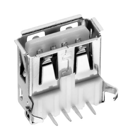 614004190021 USB CONN, 2.0 TYPE A, RECEPTACLE, THT WURTH ELEKTRONIK