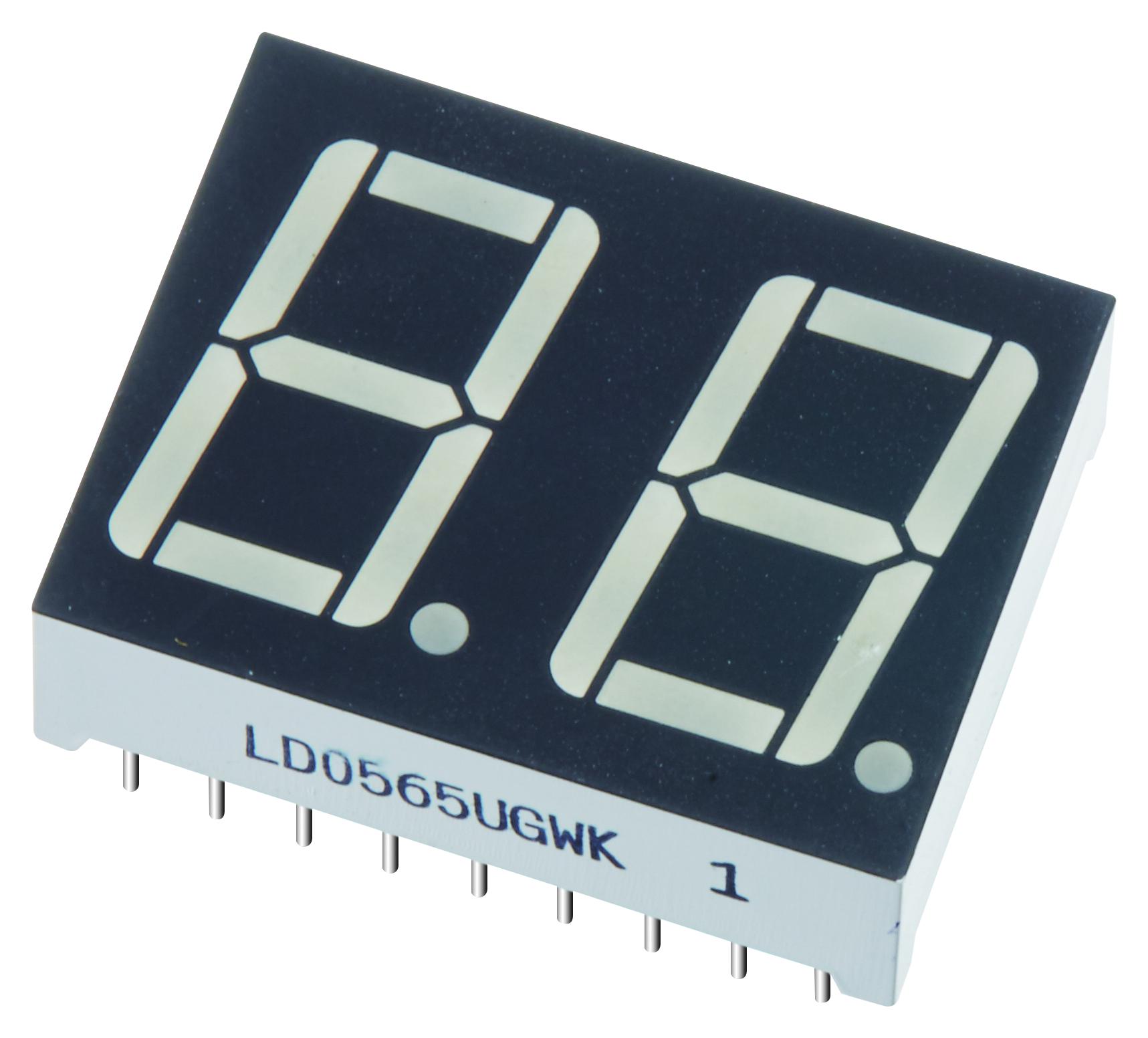 LD0565GWK DISPLAY, SEVEN SEGMENT, 0.56 INCH, GREEN MULTICOMP PRO