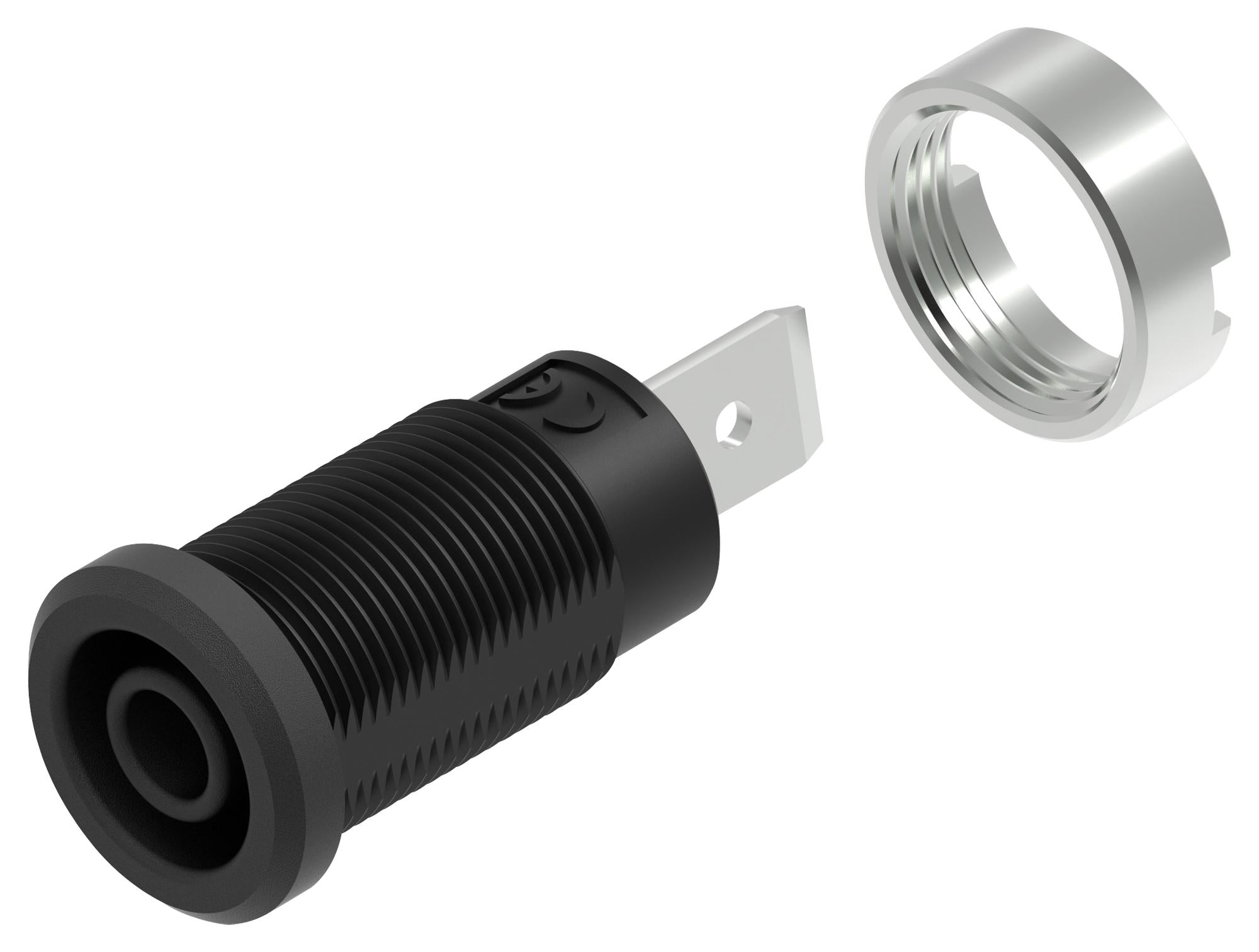 76-1660 BANANA JACK, 4MM, 36A, QC, BLACK TENMA