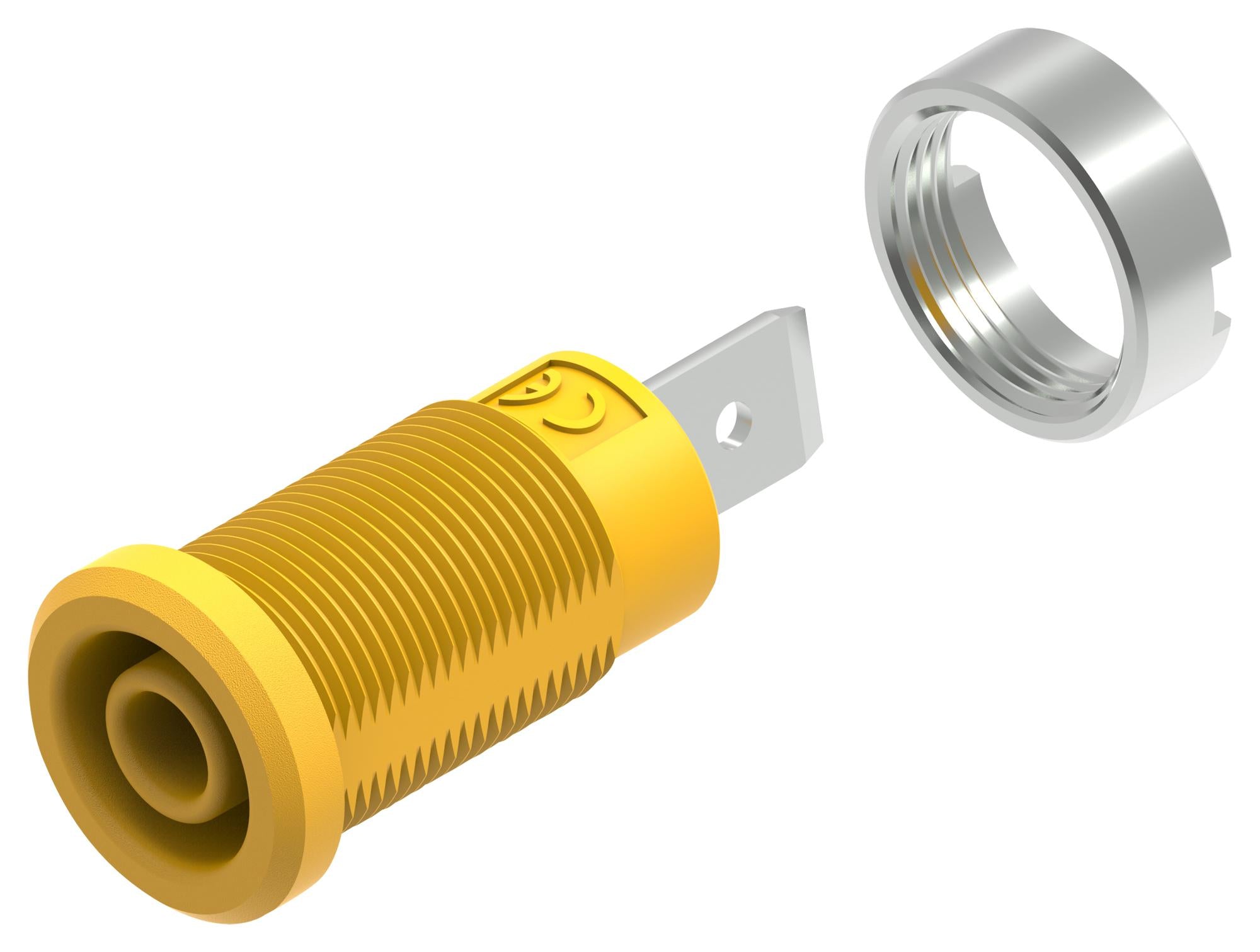 76-1496 BANANA JACK, 4MM, 36A, QC, YELLOW TENMA