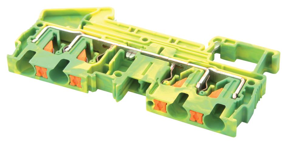 PT 4-QUATTRO-PE TERMINAL BLOCK, DIN RAIL, 4POS, 10AWG PHOENIX CONTACT