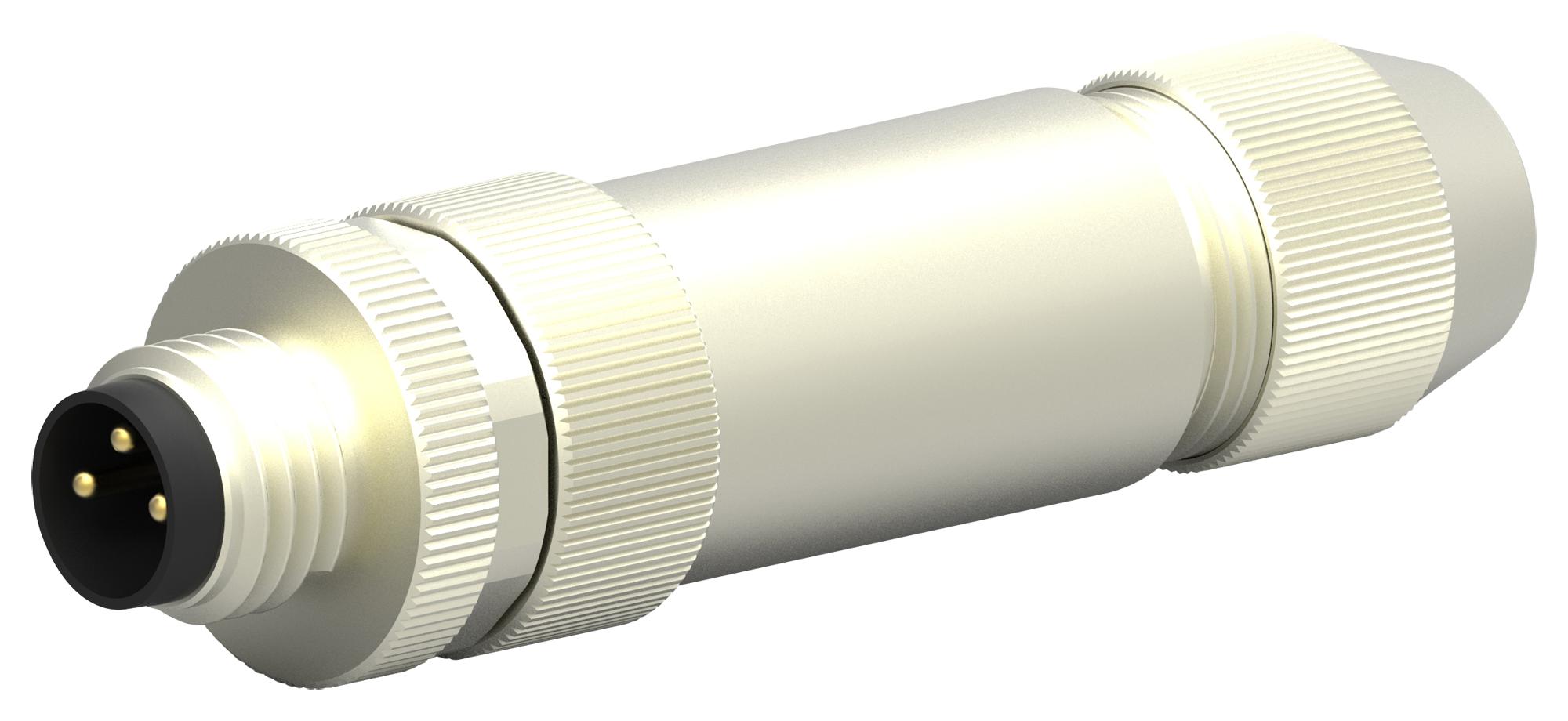 T4111012031-000 SENSOR CONNECTOR, M12, PLUG, 3POS TE CONNECTIVITY