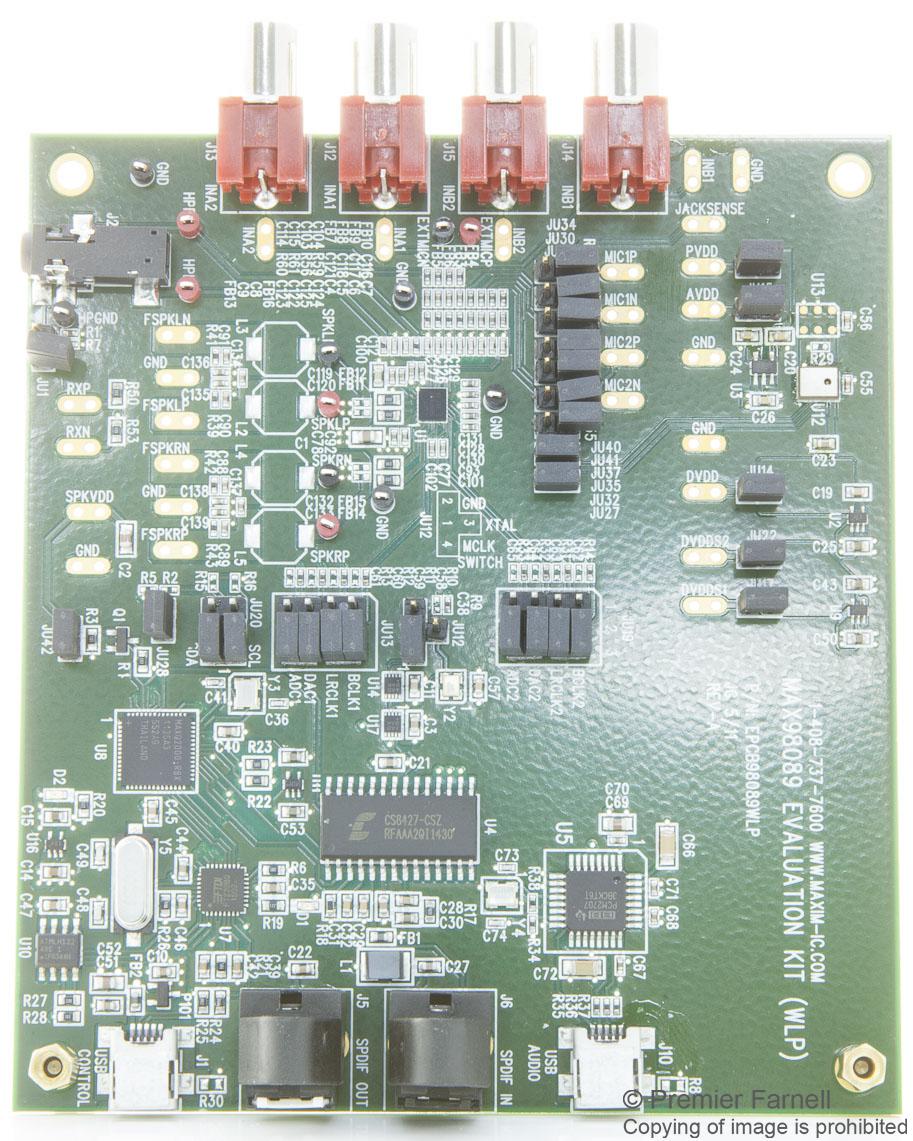 MAX98089EVKIT#WLP EVAL BOARD, STEREO AUDIO CODEC MAXIM INTEGRATED / ANALOG DEVICES