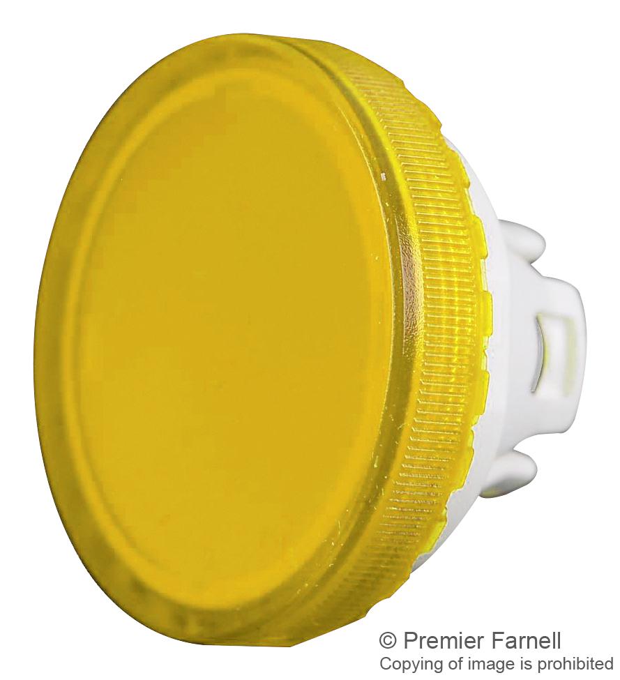 84-7111.400 ROUND LENS W/ BEZEL, YELLOW, PLASTIC EAO