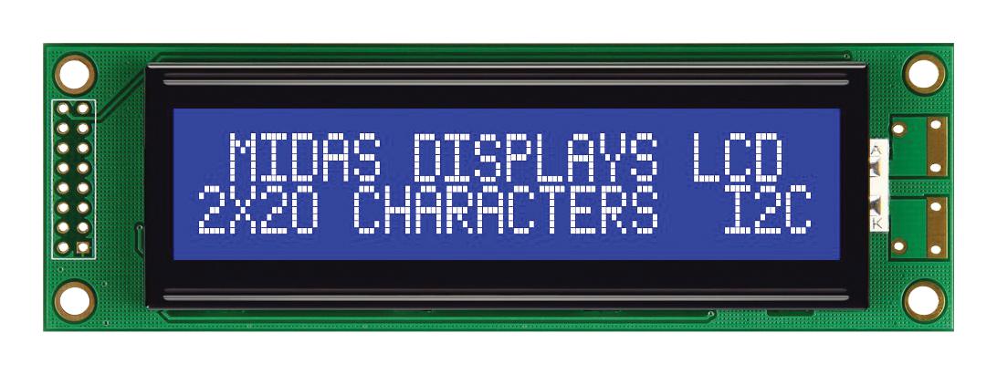MC22005A6W-BNMLWI-V2 DISPLAY, ALPHANUMERIC, 20X2, WHITE MIDAS