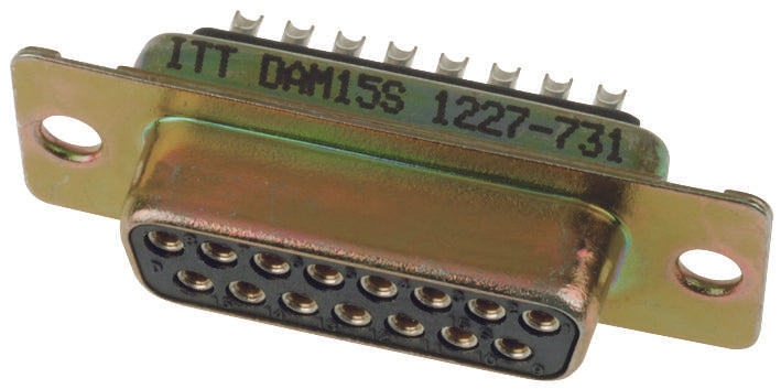 DAM15S D SUB CONN, RCPT, 15POS, SOLDER ITT CANNON