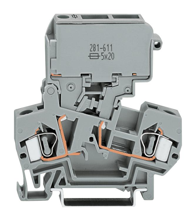 281-611/281-541 TERMINAL BLOCK, FUSED, 2POS, 28-12AWG WAGO