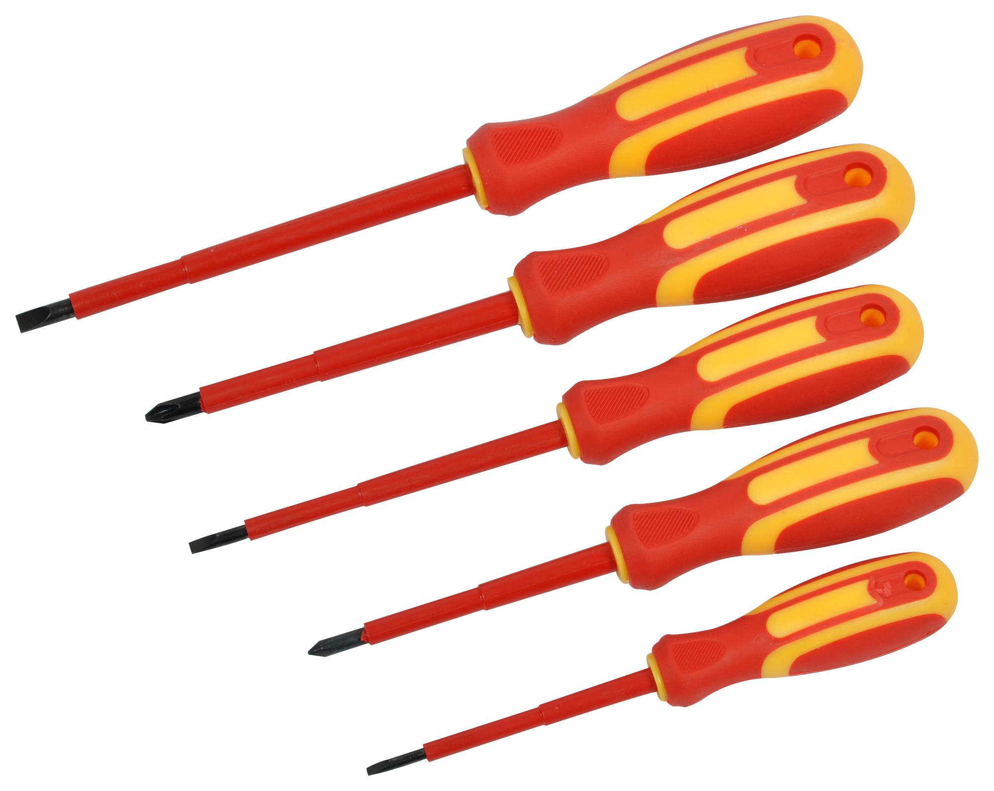 AV05050 SCREWDRIVER SET, SLOTTED/POZIDRIVE, 5PC AVIT