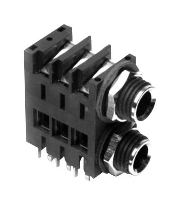 ACJS-MHDC CONN, DUAL STEREO JACK, 6.35MM, PANEL AMPHENOL SINE/TUCHEL