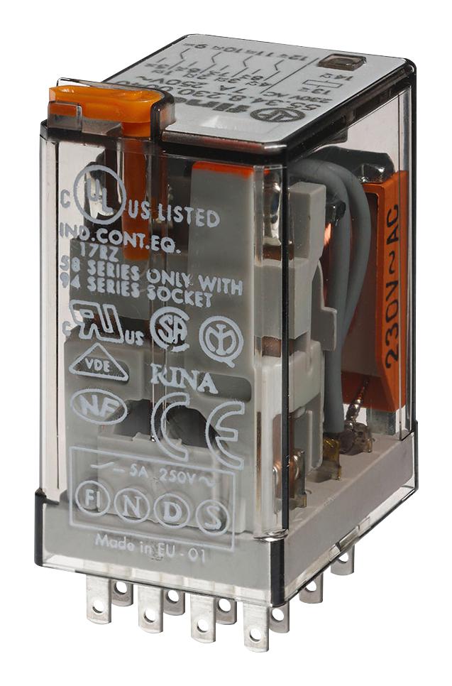 55.34.9.024.5040 RELAY, 4PDT, 24VDC, 7A, SOCKET FINDER