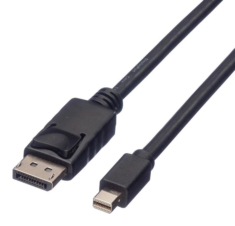 11.04.5634 AUDIO CABLE, DP-MINI DP PLUG, 1M, BLACK ROLINE