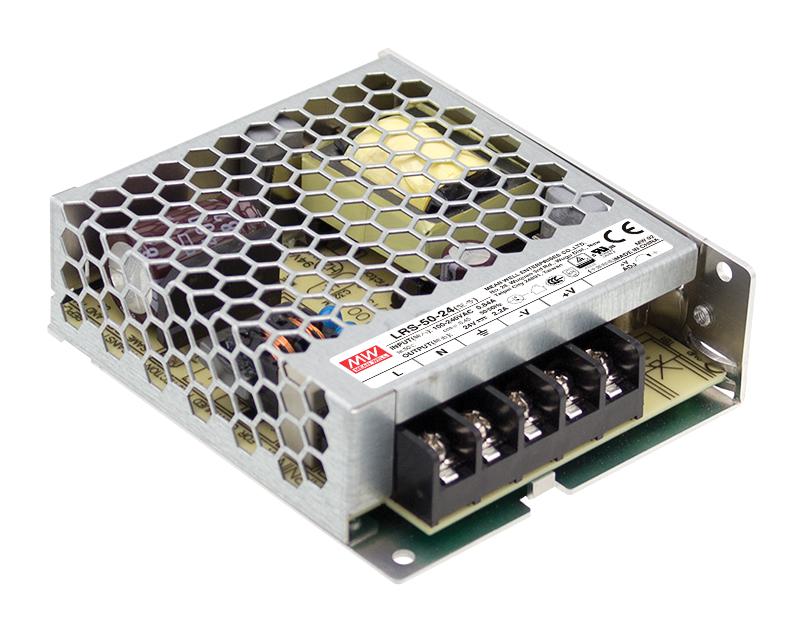 LRS-50-12 POWER SUPPLY, AC-DC, 12V, 4.2A MEAN WELL